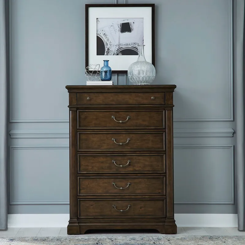 Arden Road 6 Drawer Chest in Satin Cherry - Liberty