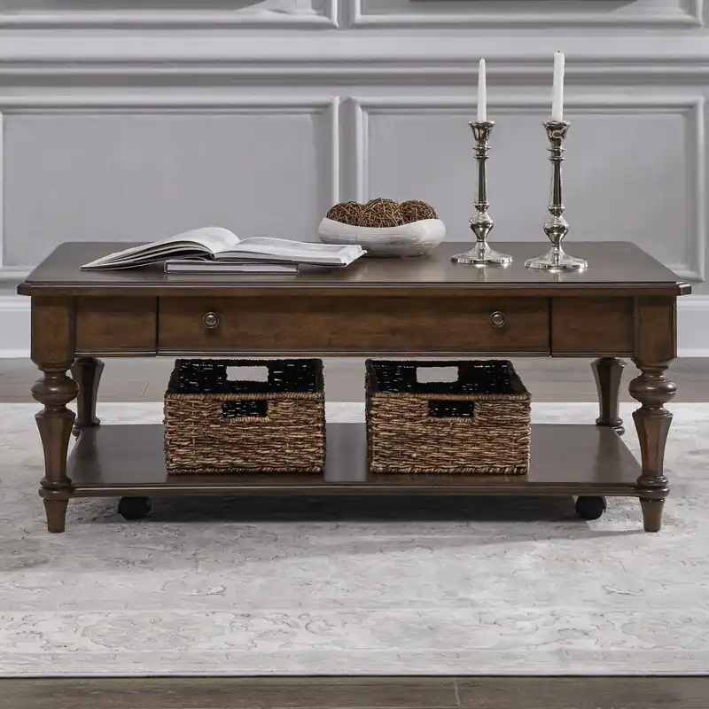Arden Road Rectangular Cocktail Table in Satin Cherry - Liberty