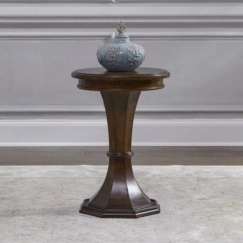 Arden Road Round Chairside Table in Satin Cherry - Liberty