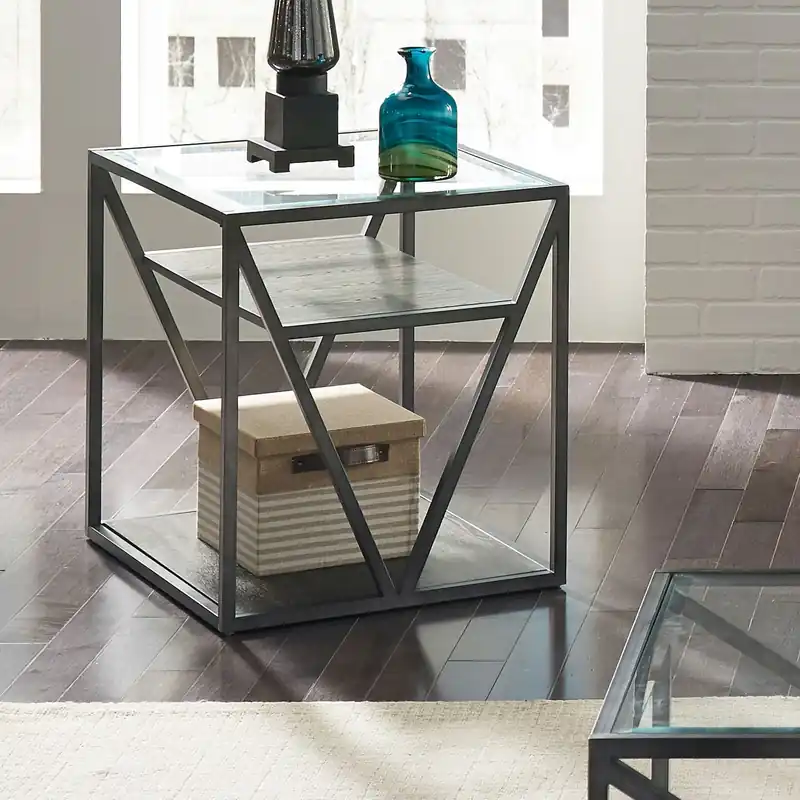 Arista End Table in Cobblestone Brown - Liberty