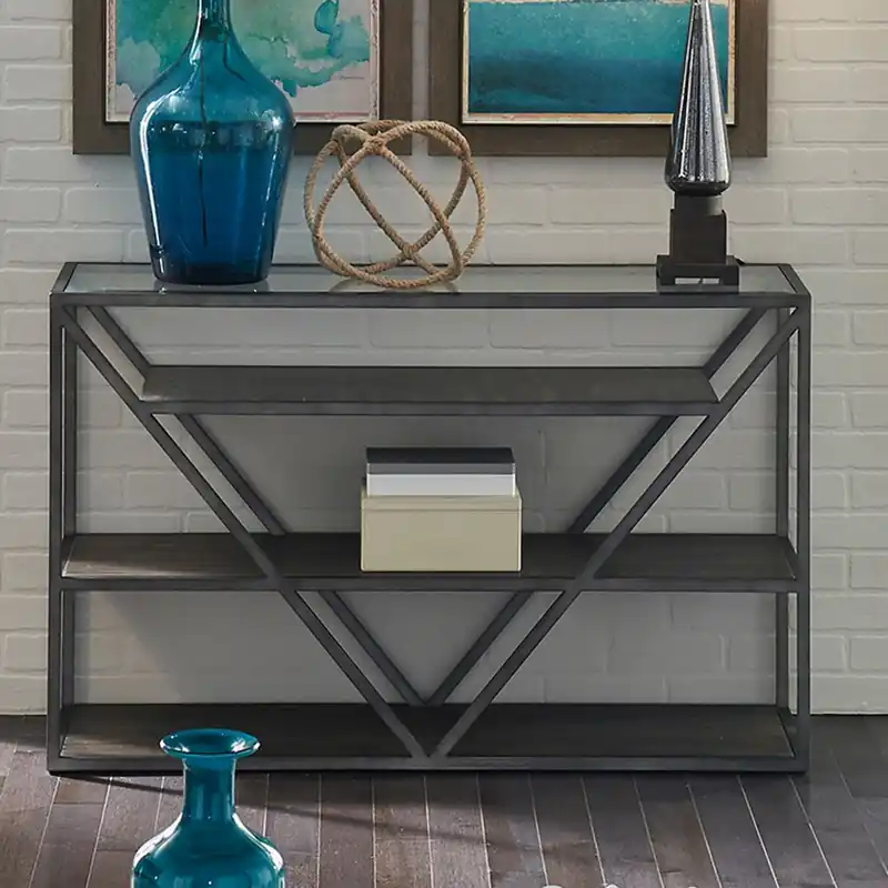 Arista Sofa Table in Cobblestone Brown - Liberty