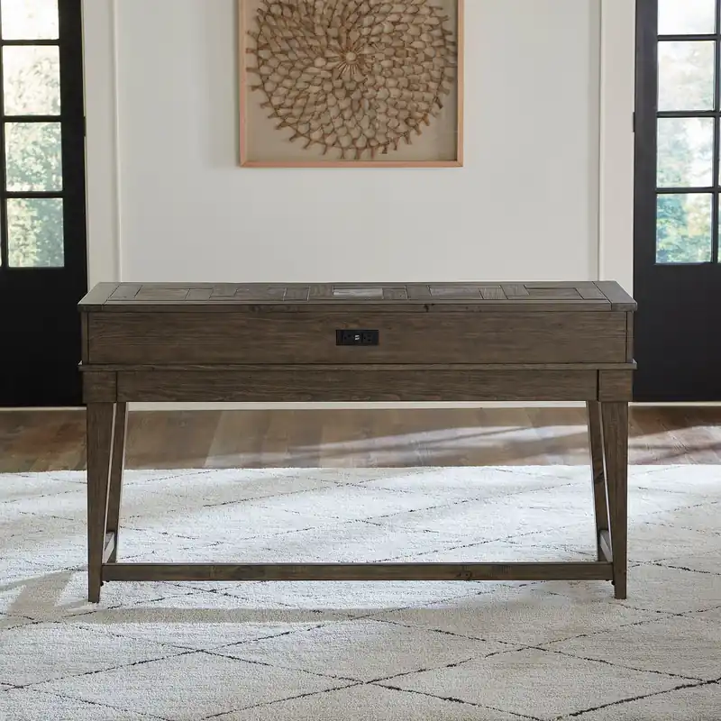 Arrowcreek Console Bar Table in Weathered Stone - Liberty