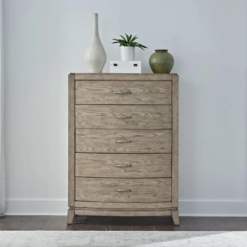 Avalon 5 Drawer Chest in Burnished Beige - Liberty
