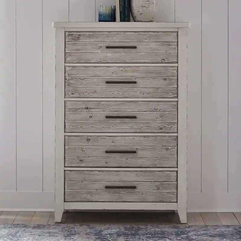 Backroads Drawer Chest in Weathered White/Parchment Brown - Liberty
