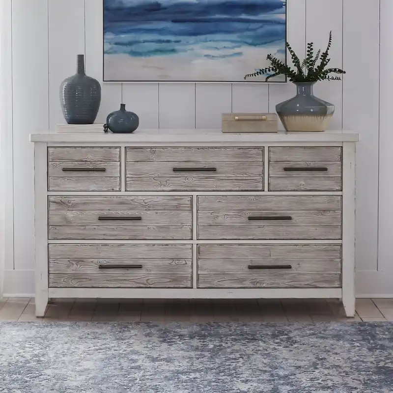 Backroads Dresser in Weathered White/Parchment Brown - Liberty