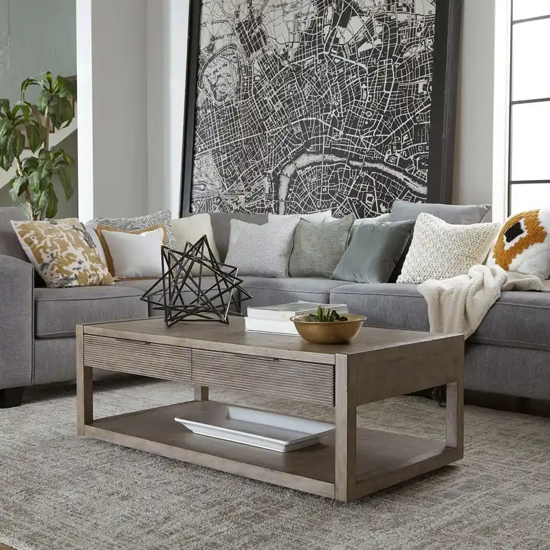 Bartlett Field Cocktail Table in Dusty Taupe - Liberty