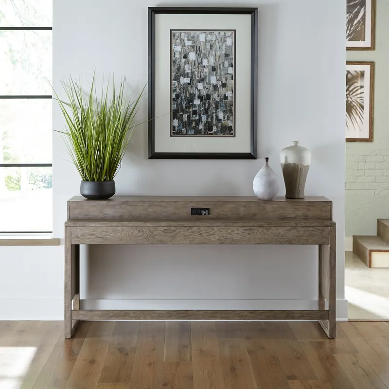 Bartlett Field Console Bar Table in Dusty Taupe - Liberty