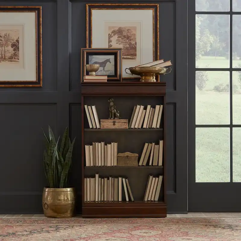 Brayton Manor Jr Executive 48 Inch Bookcase (RTA) in Cognac - Liberty