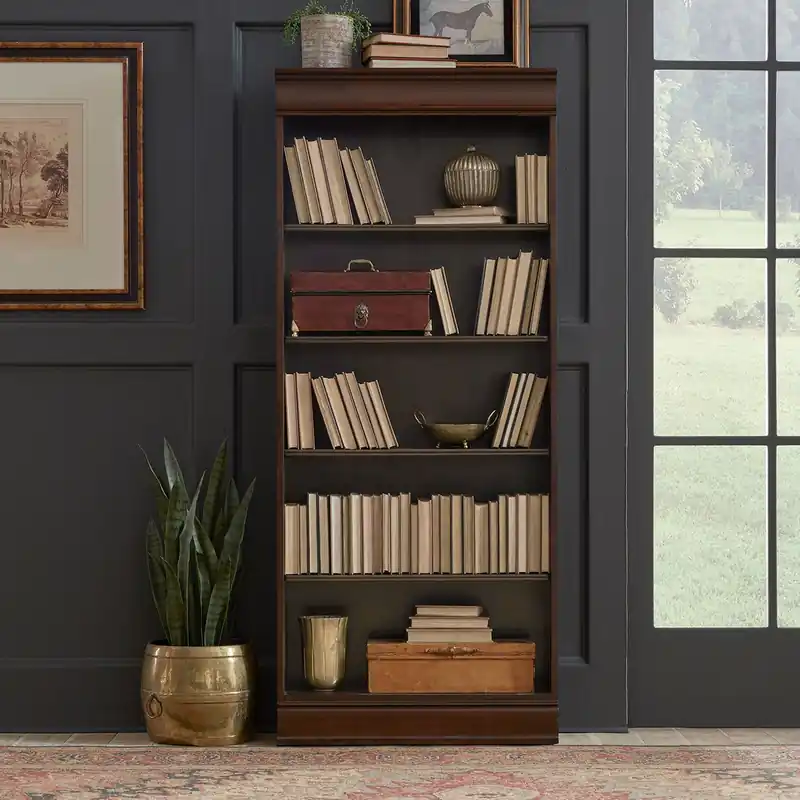 Brayton Manor Jr Executive 72 Inch Bookcase (RTA) in Cognac - Liberty