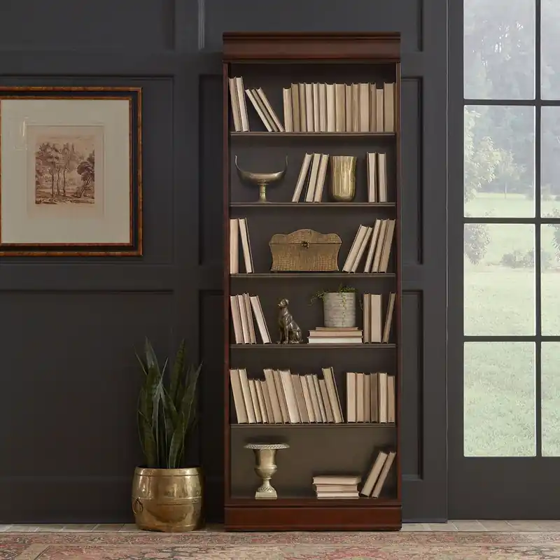 Brayton Manor Jr Executive 82 Inch Bookcase (RTA) in Cognac - Liberty