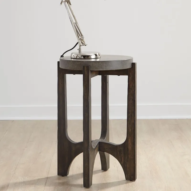 Cascade Chair Side Table in Wire Brush Rustic Brown - Liberty