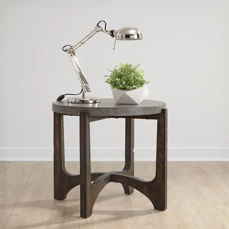 Cascade End Table in Wire Brush Rustic Brown - Liberty