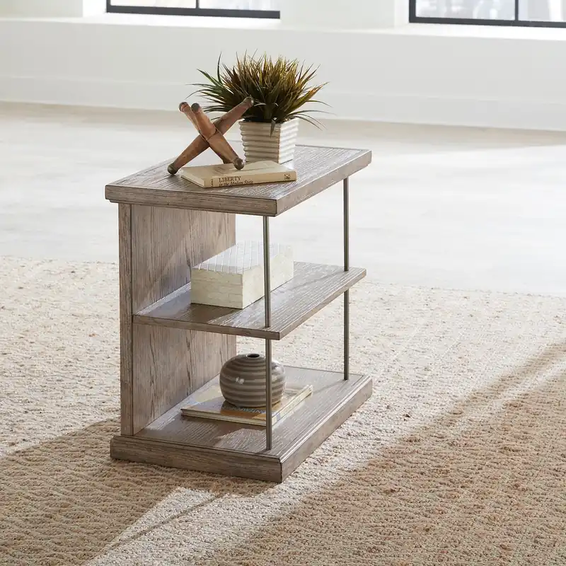 City Scape Chair Side Table in White Oak Veneers - Liberty