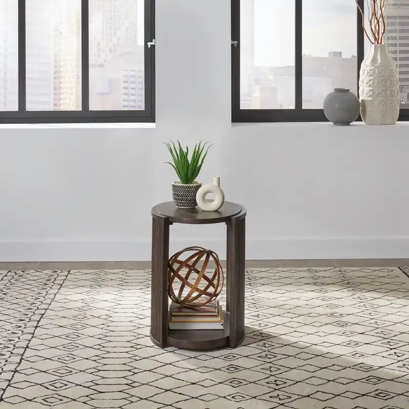 City View Chairside Table in Coffee Bean - Liberty