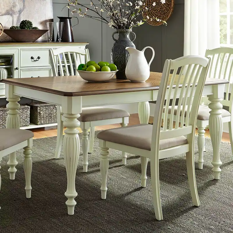 Cumberland Creek Rectangular Leg Table in Nutmeg/White - Liberty