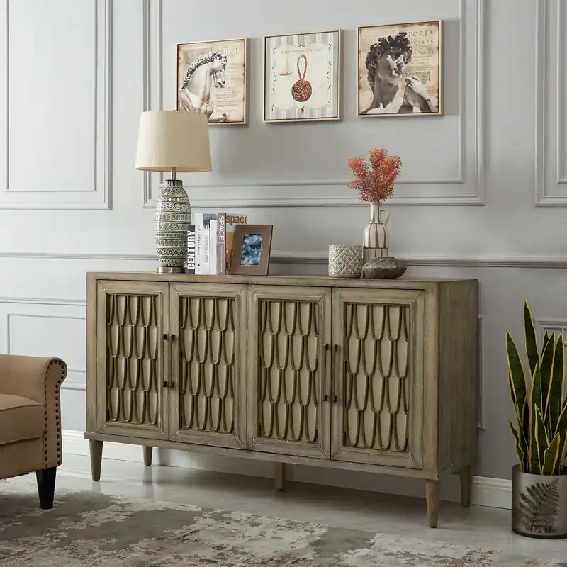 Devonshire 4 Door Accent Cabinet in Driftwood - Liberty