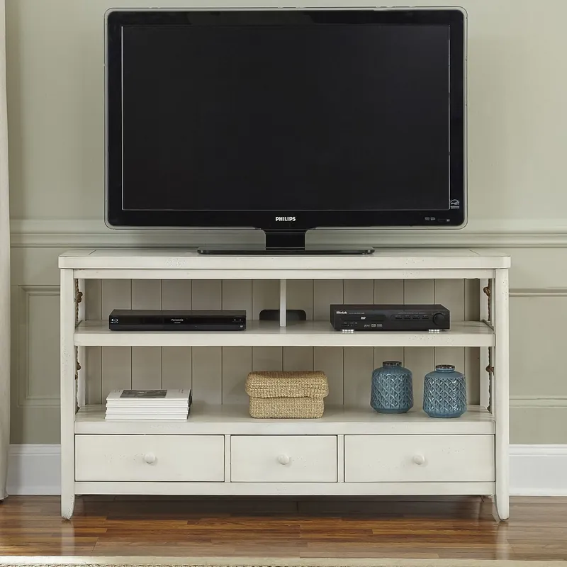 Dockside II Entertainment TV Console in White - Liberty