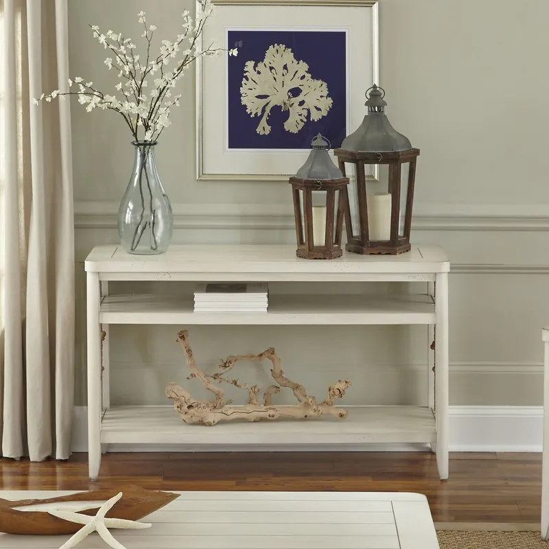 Dockside II Sofa Table in White - Liberty