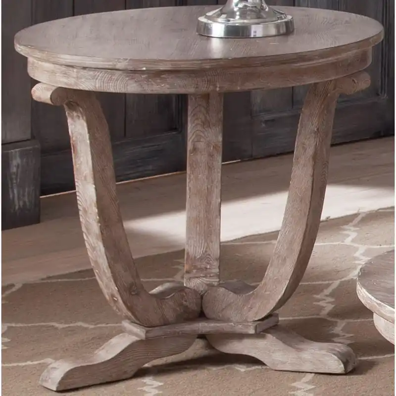 Greystone Mill End Table in Stone White - Liberty