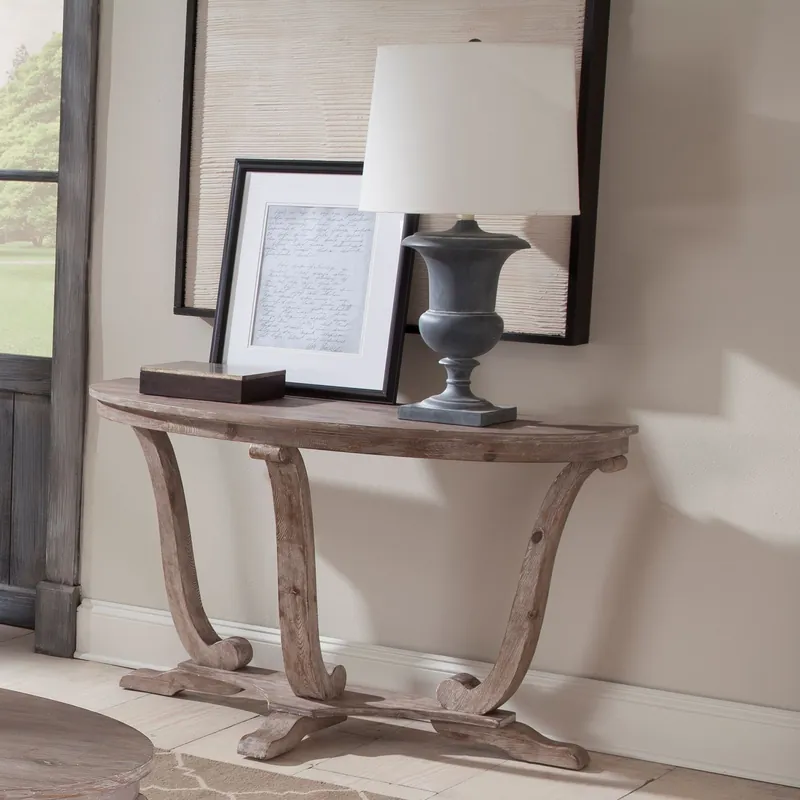 Greystone Mill Sofa Table in Stone White - Liberty