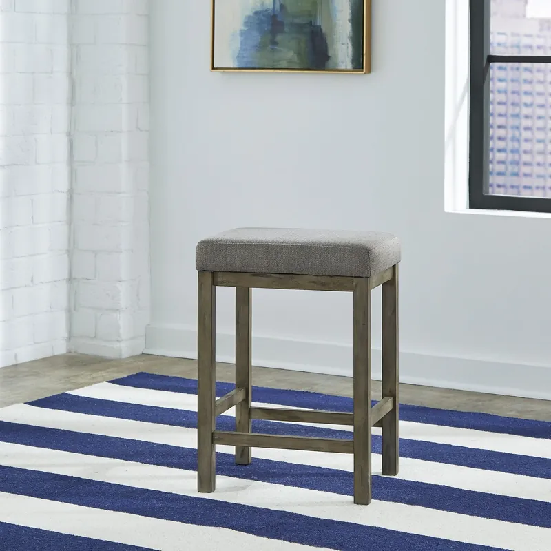 Hayden Way Uph Console Stool in Gray - Liberty