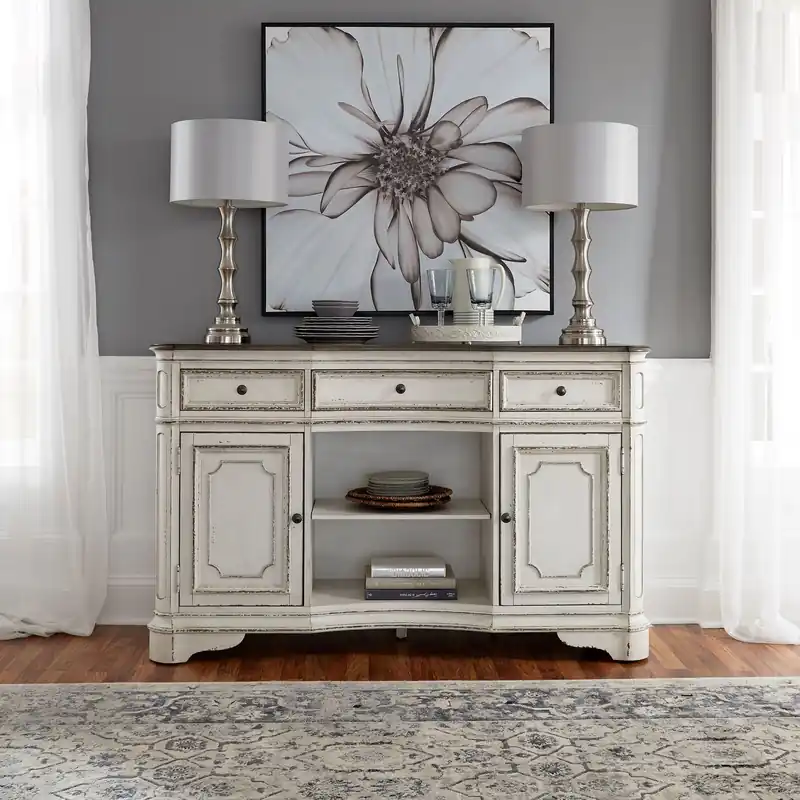 Magnolia Manor Server in Antique White - Liberty