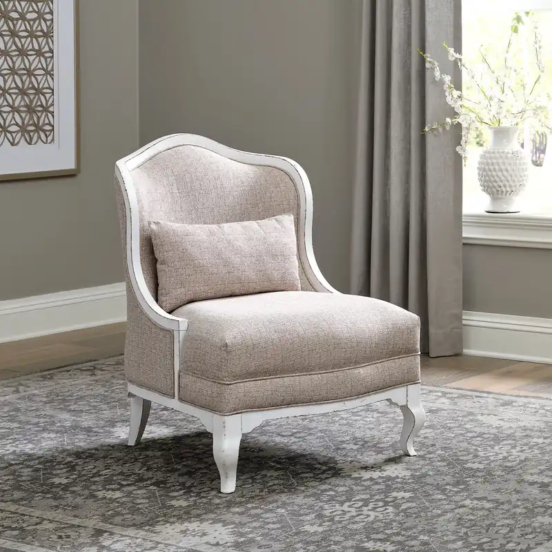 Magnolia Manor Upholstered Accent Chair in Antique White - Liberty