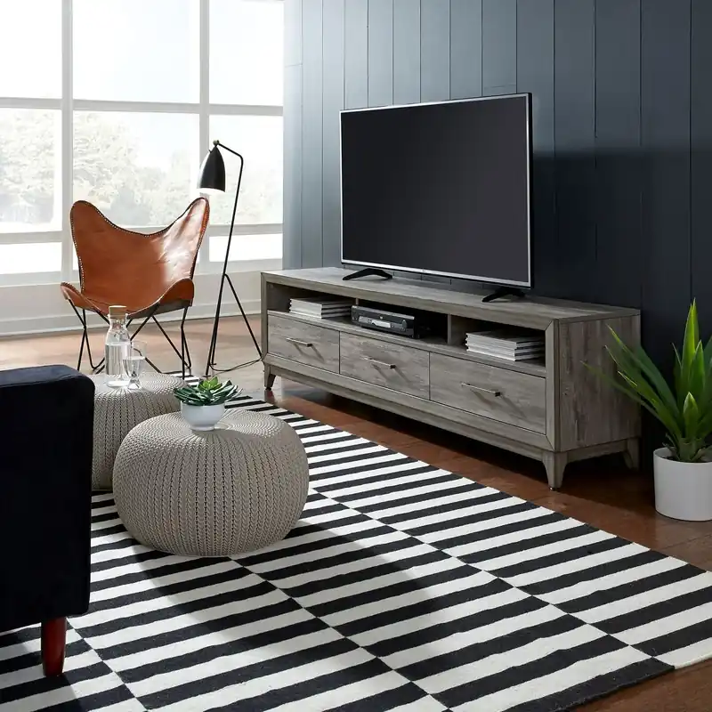 Mercury 76 Inch TV Console in Driftwood Gray - Liberty
