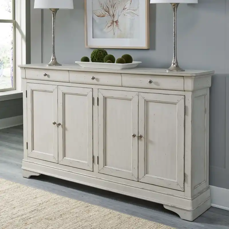 Morrow Bay Hall Buffet in Porcelain White EST SHIP TIME APPX 4 WEEKS - Liberty