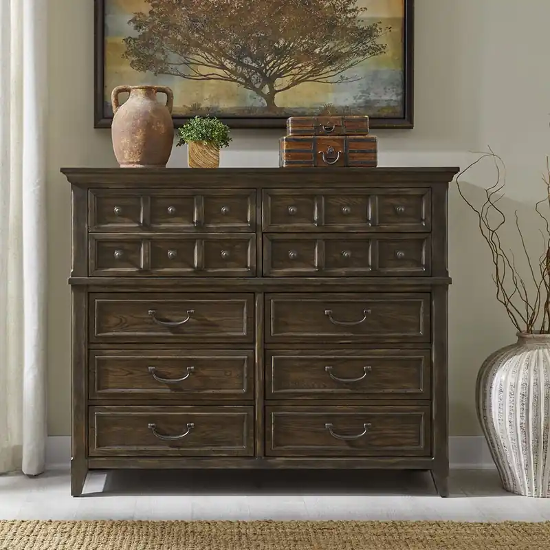 Paradise Valley 10 Drawer Chesser in Saddle Brown - Liberty