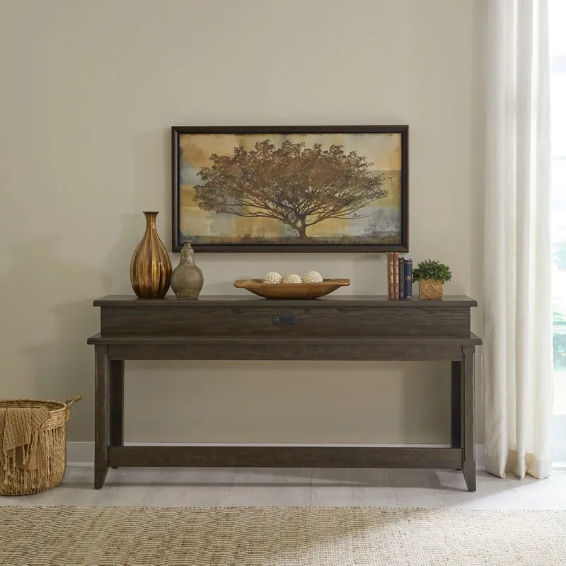 Paradise Valley Console Bar Table in Saddle Brown - Liberty