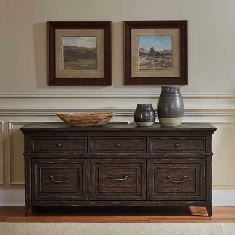 Paradise Valley Credenza in Saddle Brown - Liberty