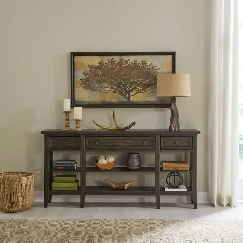 Paradise Valley Hall Console Table in Saddle Brown EST SHIP TIME APPX 4 WEEKS - Liberty