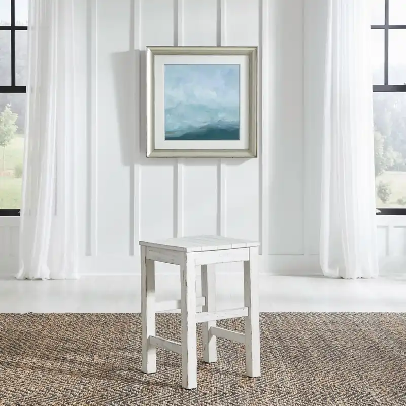 River Place Console Stool in Riverstone White & Tobacco - Liberty