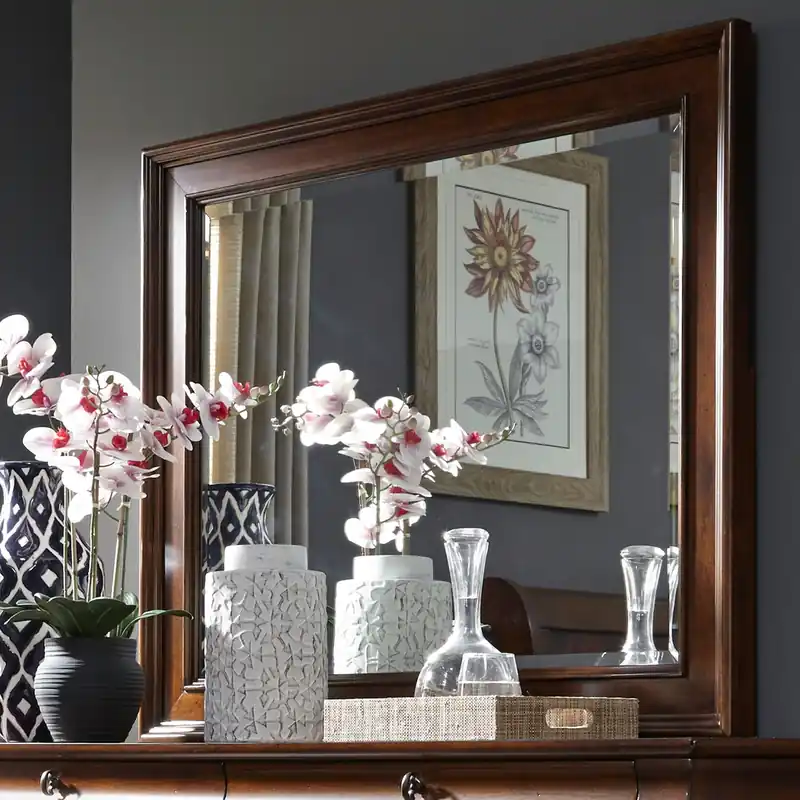 Rustic Traditions Landscape Mirror in Rustic Cherry - Liberty