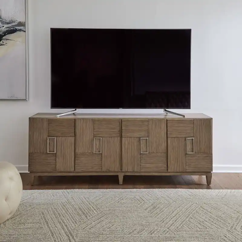 Serenity 82 Inch Accent TV Console in Burnished Beige - Liberty
