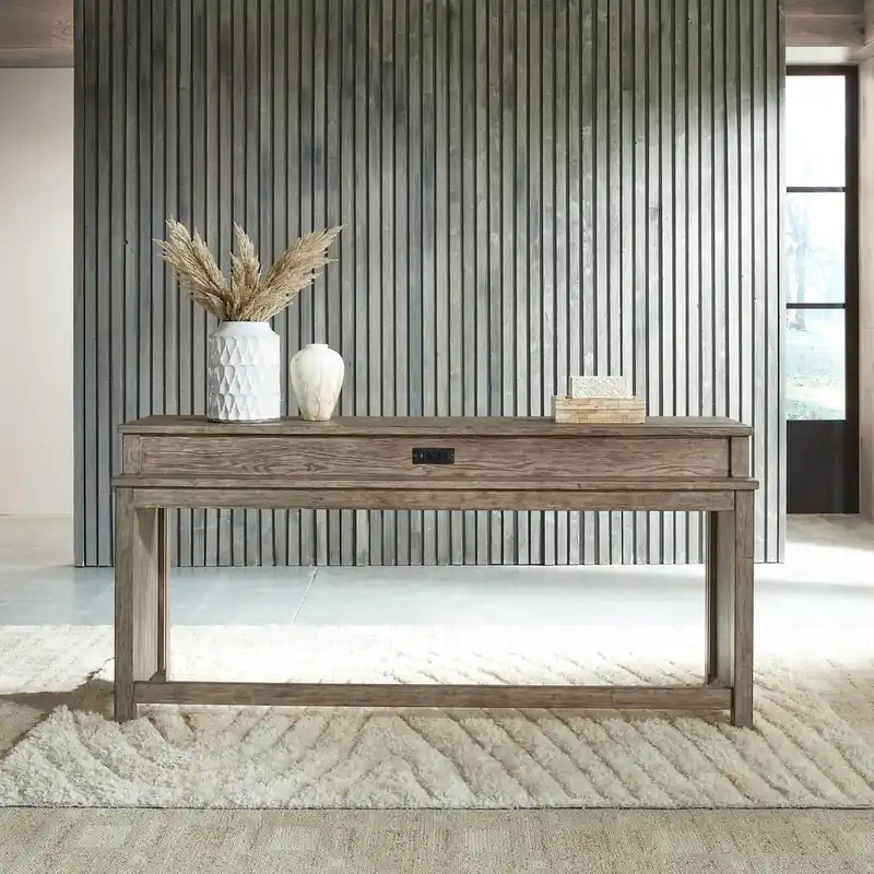Skyview Lodge Console Bar Table in Cobblestone - Liberty