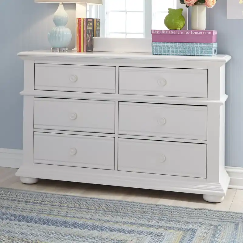 Summer House 6 Drawer Dresser in Oyster White - Liberty
