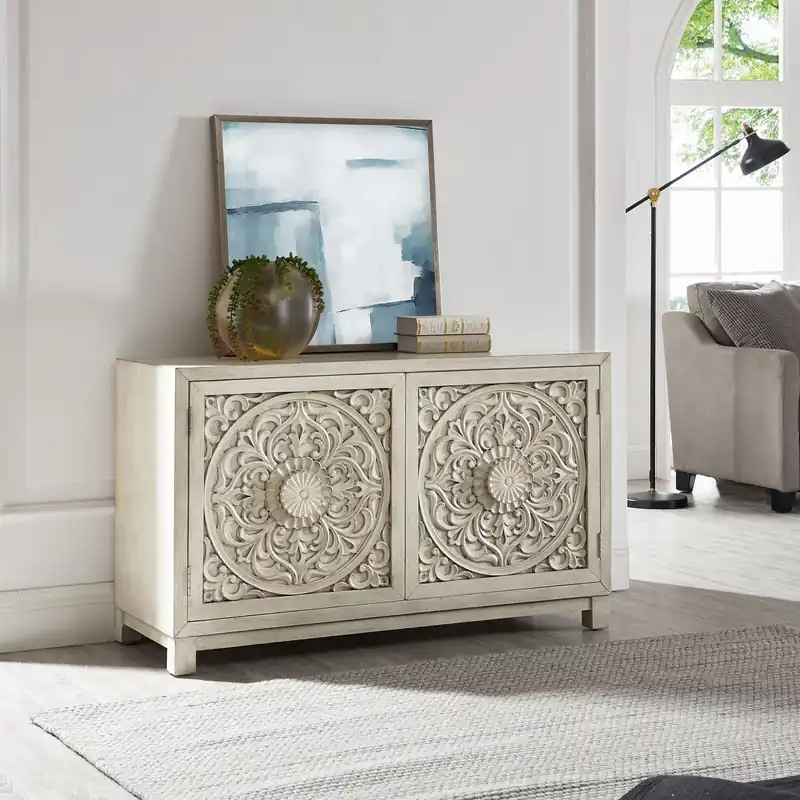 Sundance 2 Door Accent Cabinet in Antique Linen - Liberty