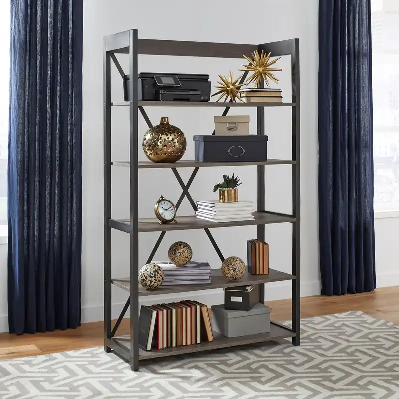 Tanners Creek Bookcase in Greystone - Liberty