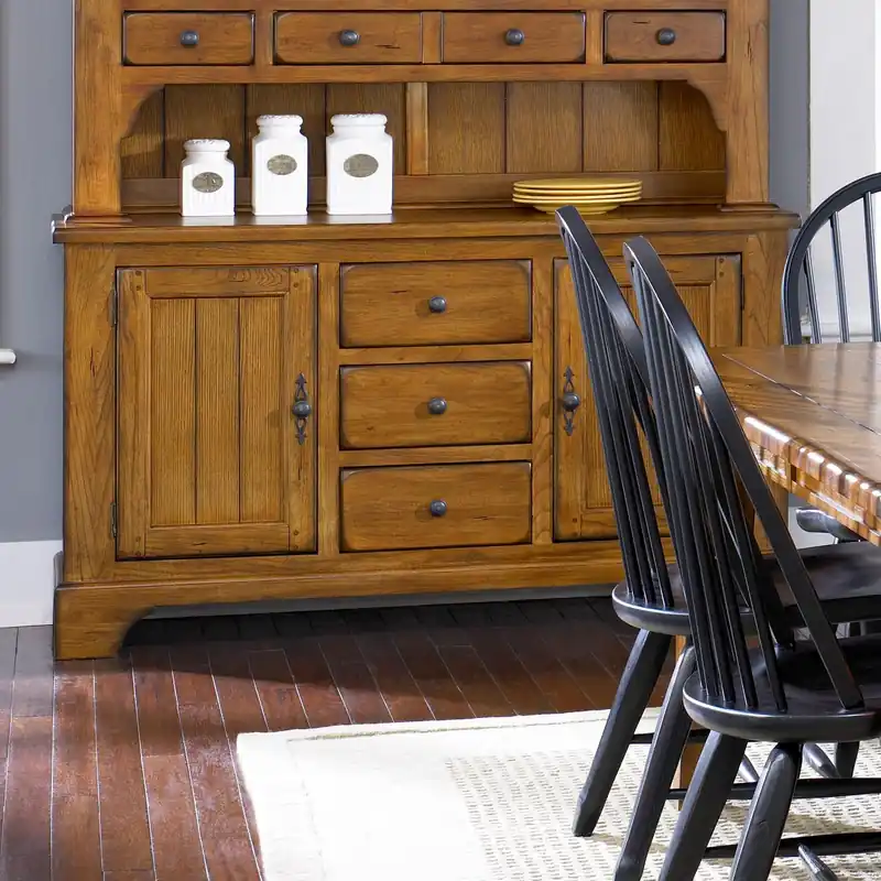 Treasures Buffet in Rustic Oak Finish - Liberty