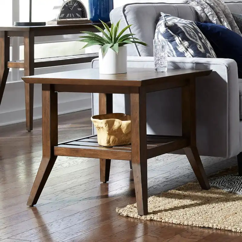 Ventura Blvd Rectangular End Table in Bronze - Liberty