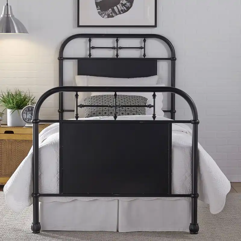 Vintage Series Full Metal Bed in Black - Liberty