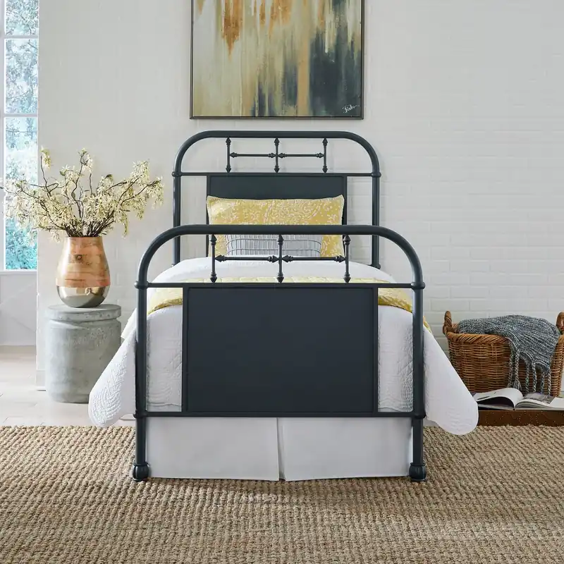Vintage Series Full Metal Bed in Navy - Liberty