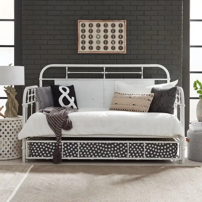 Vintage Series Twin Metal Trundle in Antique White - Liberty