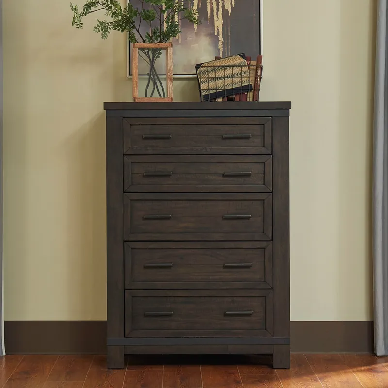 Thornwood Hills 5-Drawer Chest in Rock Beaten Gray