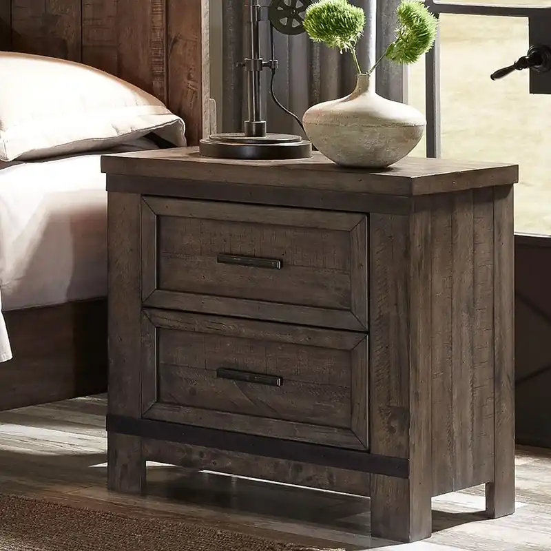 Thornwood Hills Nightstand in Rock Beaten Gray - Liberty