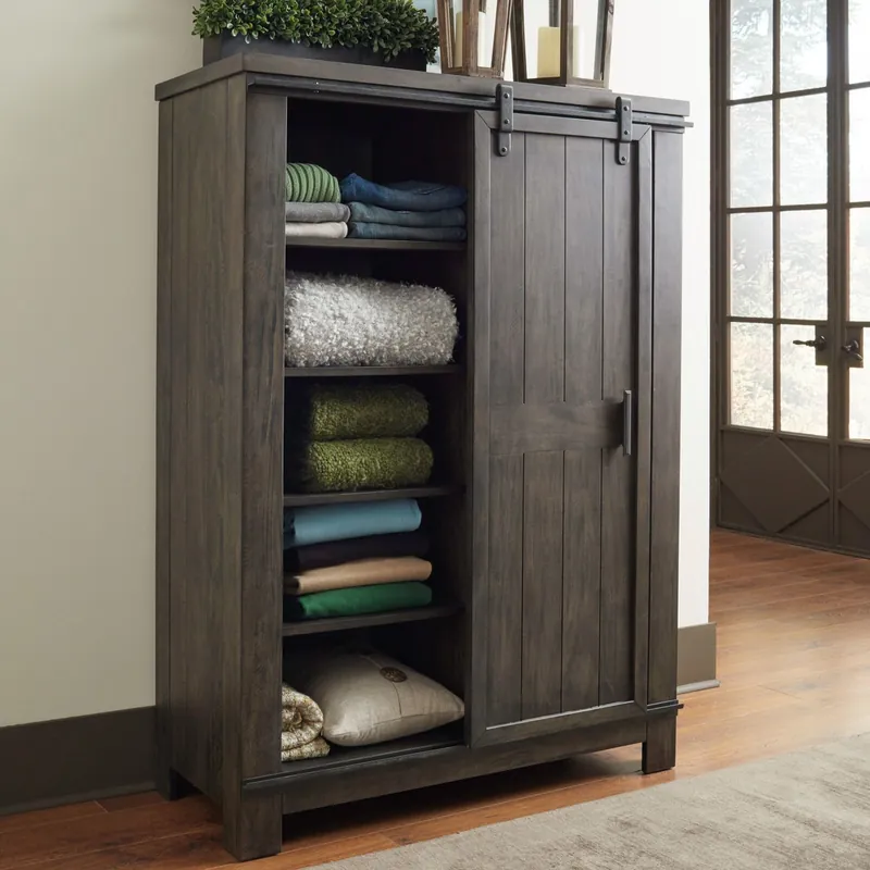 Thornwood Hills Sliding Door Chest in Rock Beaten Gray - Liberty