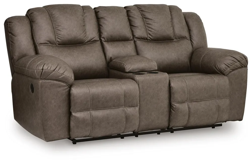 Lowilla Reclining Loveseat with Console - Ashley Furniture