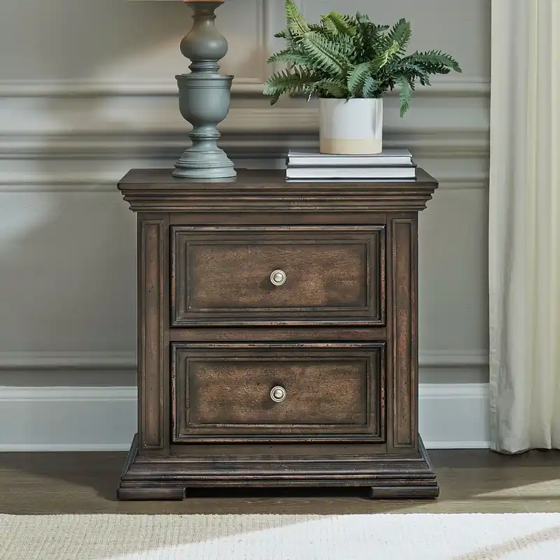 Big Valley 2 Drawer Night Stand w/ Charging Station - Liberty